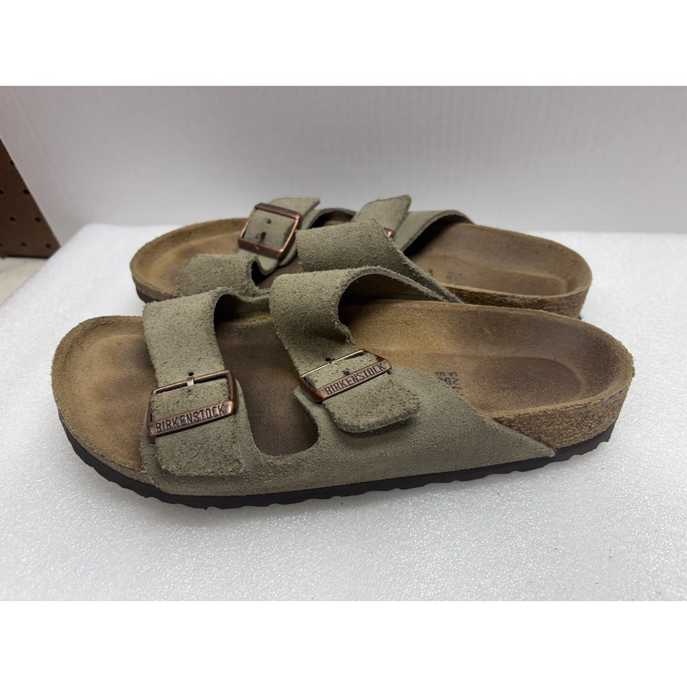 Birkenstock Arizona Suede 2 Strap Sandals Tan Womens Sz 39 US 9 Men's 7 - Picture 2 of 5